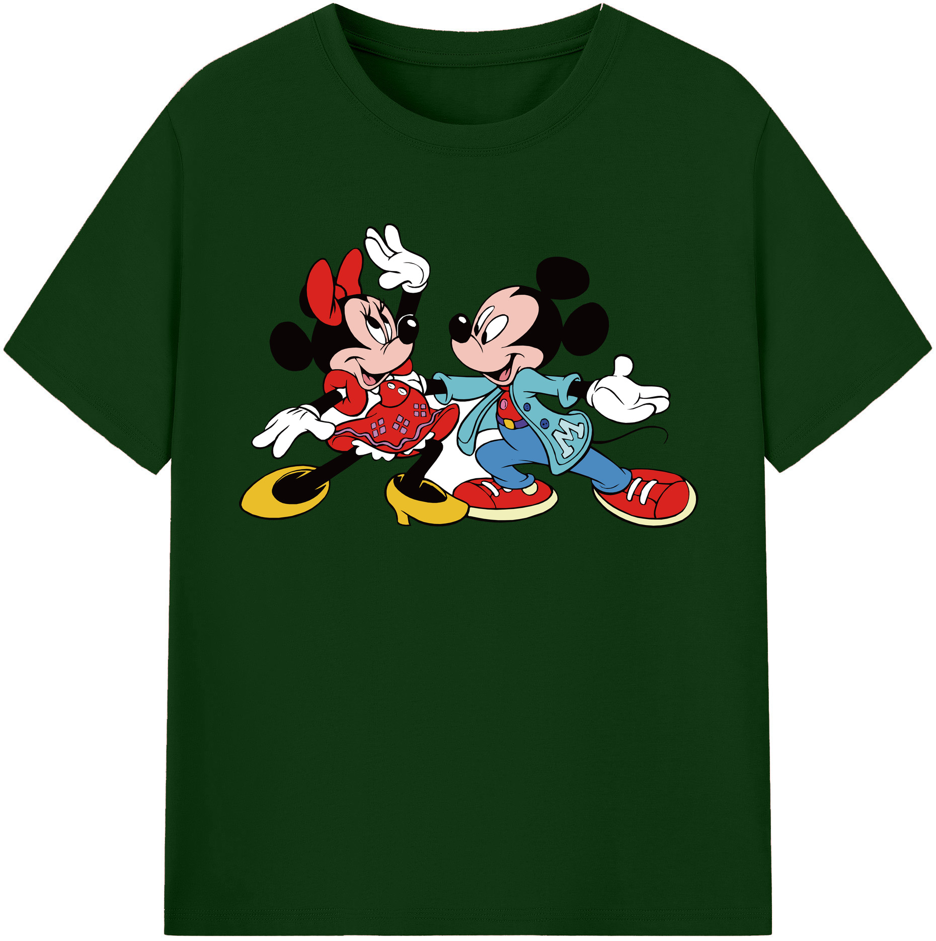 （画像用） ミッキーマウス Mickey Mouse 綿100％半袖Tシャツ（フロントプリント）